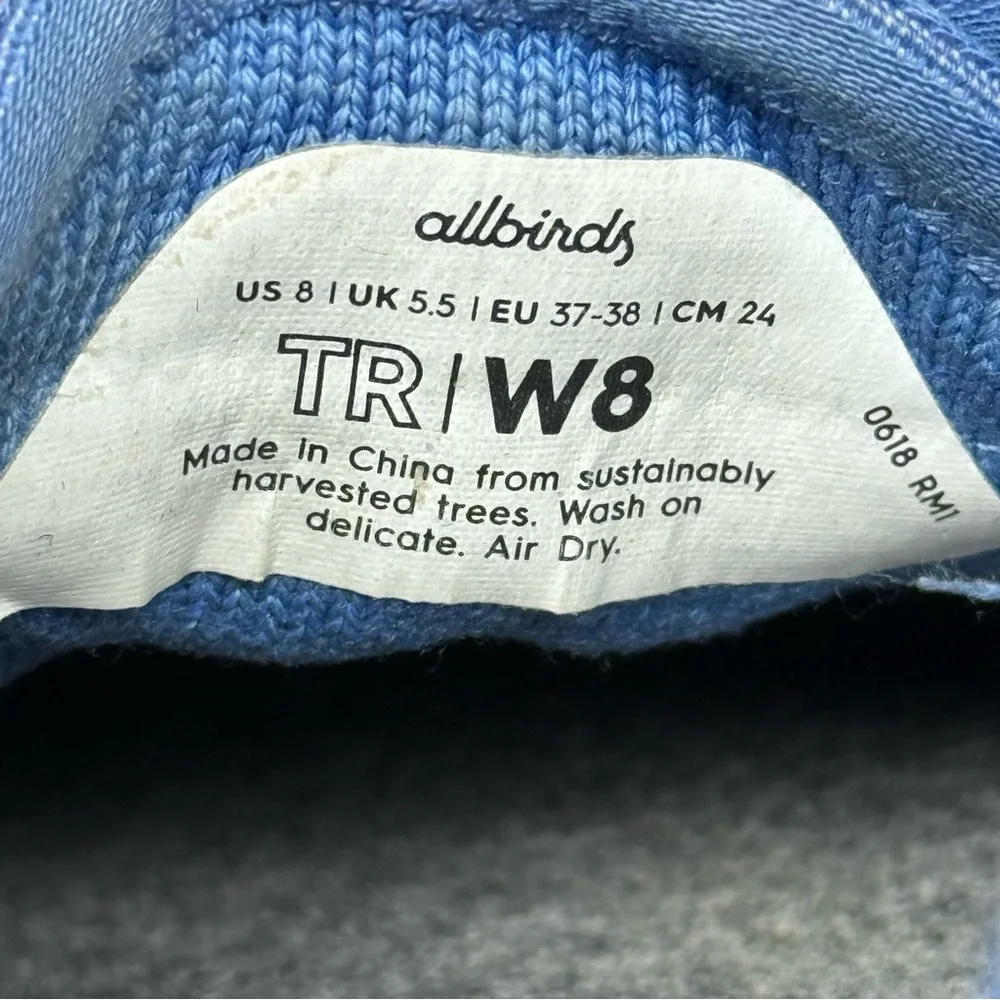 Allbirds Tree Runners TR Running Shoes Blue Women’s Size 8 - Picture 2 of 7